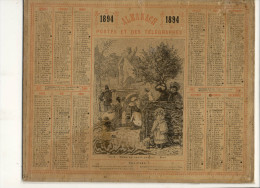 CALENDRIER  DES POSTES  1894 (bebe Se Croit Perdu) - Grand Format : ...-1900