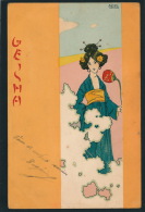 FEMMES - FRAU - LADY - Jolie Carte Fantaisie Femme GEISHA Signée RAPHAEL KIRCHNER - Kirchner, Raphael