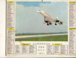 CALENDRIER  DES POSTES   1971  Le Concorde (aviation) - Formato Grande : 1971-80