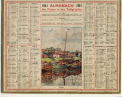 CALENDRIER  DES POSTES   1941 Bateaux - Grand Format : 1901-20