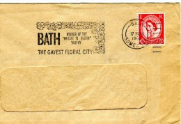 Great Britain- Cover W/ Advertising "Bath: The Gayest Floral City" Pmrk, Posted From Bath/ Somerset [17.3.1965] - Marcophilie