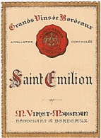 ETIQUETTE - VIN - SAINT EMILION - VIRET-MAGNAN - BORDEAUX . - Otros & Sin Clasificación