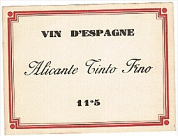 ETIQUETTE - VIN - ESPAGNE - ALICANTE   . - Andere & Zonder Classificatie