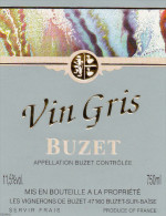 ETIQUETTE NEUVE VIN BUZET Vin Gris Neuve - Roséwijn