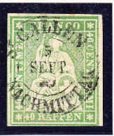 Heimat SG St. Gallen 5.9.18?? Zentr. Stempel Auf 40Rp. Strubel Bogenecke #26C - Used Stamps