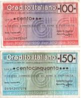 Mini Assegno Credito Italiano 2 Valori £ 100 + £ 150 - [10] Assegni E Miniassegni