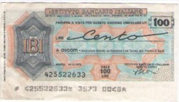 Mini Assegno Istituto Bancario Italiano  £ 100 - [10] Assegni E Miniassegni