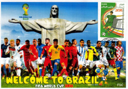 Algeria 1689/90 FIFA World Cup Brazil 2014 Soccer Fussball Football Sport National Star Players Rio De Janeiro Brésil - Lettres & Documents
