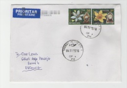 GOOD ROMANIA Postal Cover To ESTONIA 2015 - Good Stamped: Flowers / Clock - Covers & Documents