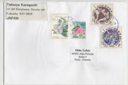 GOOD JAPAN Postal Cover To ESTONIA 2012 - Good Stamped: Flowers ; Olympic Games - Brieven En Documenten