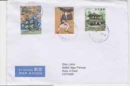 GOOD JAPAN Postal Cover To ESTONIA 2013 - Good Stamped: Ship ; Warrior ; House - Brieven En Documenten