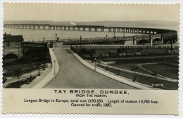 DUNDEE : TAY BRIDGE / POSTMARK SLOGAN - DUNDEE, A CENTRE OF INDUSTRY / ADDRESS - GLASGOW, CROSSHILL, ALBERT ROAD - Angus