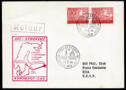 A3718) Schweden Sweden Erstflugbrief Stockholm-Riga-Moskau 9.5.1956 - Lettres & Documents