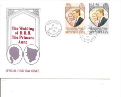 Seychelles -Mariage De La Princesse Anne ( FDC De 1973 à Voir) - Seychellen (...-1976)