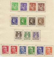 Delcampe - France Timbres Non Dentelés Sur Charniére Propre,  Lot De 17 Timbres D'usage Courant Des Années 40/50 Dont Gandon* - Non Classés