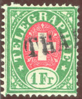 Heimat ZH  Thal(weil) 188? Langstempel Auf Telegraphen-Marke 1 Fr. - Telegraafzegels