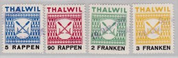 Heimat ZH Thalwil Lot Mit 4 Fiskalmarken Gebührenmarken - Revenue Stamps