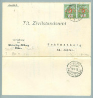 Heimat ZH  Uetikon A.See 1926-09-23 Portofreiheitsb. Paar Zu#8 Gr#824 200 Marken Ausg.! - Franchise