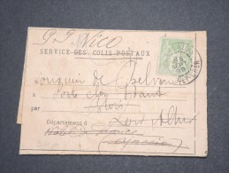 FRANCE - Rare Document Des Services De Colis Postaux D'Orléans Avec 5 C Sage Pour La Corse Puis Redirigé - 1899 - P16927 - Storia Postale