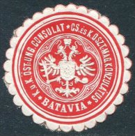 Austria-Hungary Österreich BATAVIA Netherlands Indies Jakarta Indonesia CONSULAT Consular Seal Siegelmarke Vignette - Other