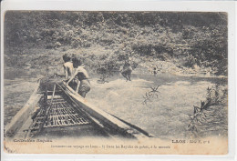 LAOS - PIROGUE DANS LES RAPIDES - PERSONNAGES - 1909 - Laos