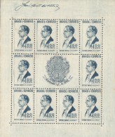 RE)1938 BRAZIL, PRESIDENT VARGAS, 466, A154, SOUVENIR SHEET OF 10, MNH - Neufs