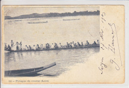 LAOS -  PIROGUES DE COURSES - DOS UNIQUE - 3.01.1904 - - Laos