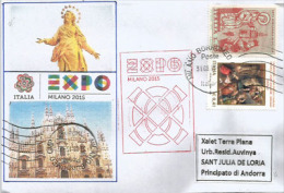 Padiglione Expo Della Veneranda Fabbrica Del Duomo.,lettera Padiglione, Con Timbro Ufficiale EXPO MILANO 2015, - 2015 – Milaan (Italië)