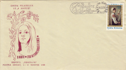 3873FM- INTERNATIONAL DAY OF THE WOMAN, FLOWERS, SPECIAL COVER, 1985, ROMANIA - Lettres & Documents