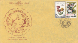 3875FM- INTERNATIONAL DAY OF THE WOMAN, SPECIAL COVER, 1989, ROMANIA - Lettres & Documents