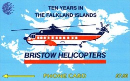 TELECARTE FALKLAND *£ 7,50  Bristow Hélicopters - Falklandeilanden