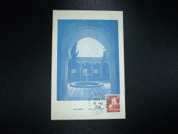 CP ALGER LE BARDO TP IDEM 12F OBL.15-11-1954 ALGER PALAIS D'ETE ALGER - Cartoline Maximum