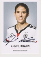 Original Autograph Card ANNIKE KRAHN Frauen Nationalmannschaft 2015 Women Football Germany - Authographs