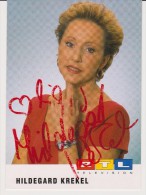 Original RTL Autograph TV Cast Card - German Actress HILDEGARD KREKEL - TV Series SOKO Köln / Tatort - Film ZOFF - Handtekening