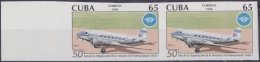 1994.141 CUBA 1994 PROOF IMPERFORATED MNH. 50 ANIV OACI. AVIONES. AIRPLANE. PAIR 2. - Unused Stamps