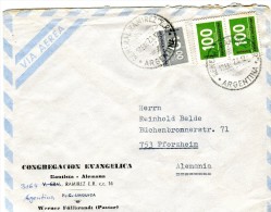 Argentina- Air Mail Cover Posted By "Congregacion Evangelica" [General Ramirez 17.1.1978] To Pforzheim/ Germany - Airmail