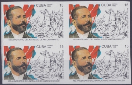 1995.146 CUBA 1995 PROOF IMPERFORATED MNH. 150 ANIV NACIMIENTO DE ANTONIO MACEO. BLOCK 4. - Unused Stamps