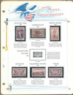 VERINIGTE STAATEN ETATS UNIS USA 1935 CONMMEMORATIVES OF OLD ALBUM STAMPS 6V MNH & USED PAGE - Collections