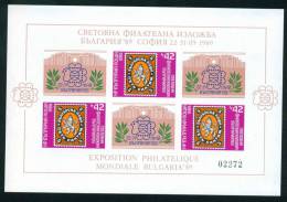 3736AI Bulgaria 1988 Intern Stamp Exhibition MS Imperf ** MNH /Internationale Briefmarkenausstellung BULGARIA 89 Sofia - Blocs-feuillets