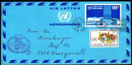 United Nations New York 1977 / Airmail Aerogramme / Machine Stamp - Luftpost