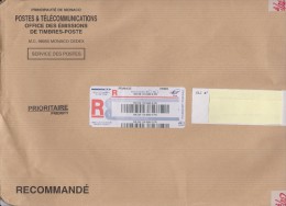 Monaco Registered Letter With Customs Declaration And Barcode - Covers & Documents