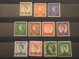 BAHRAIN - 1957 ELISABETTA 11 Valori, Soprast. -  NUOVI(++) - Bahrein (...-1965)