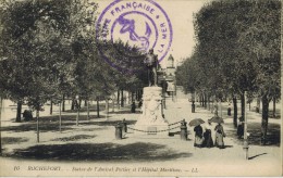 Sur CPA ROCHEFORT Vers PERPIGNAN : Oblitération Marine Française Ancre Service à La Mer + Ob Rochefort - Schiffspost