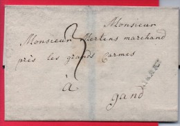 Voorloper Van Lier LIERRE  (zwart) Naar Gand  Gent 5 Avril 1793 GOYVAERTS Zie Scan + Watermerk Stempel Op Achterzijde - 1794-1814 (Periodo Francese)