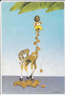 CPSM GIRAFE FACON PUZZLE RECEVANT NOIX DE COCO DESSIN B MARTIN - Girafes