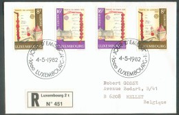 Série TRAITE De PARIS 1951 Obl. Sc LUXEMBOURG Sur Enveloppe Recommadnée Du 4-5-1982 Vers Mellet - 10987 - FDC