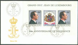 60ème Anniversaire Du Grand-Duc JEAN Obl. Sc LUXEMBOURG 5-1-1981 Sur Enveloppe - 10988 - FDC