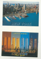 VERINIGTE STAATEN ETATS UNIS USA 2001 TWO POSTCARD POSTSTEMPELS NEW YORK WORLD TRADE CENTER - Poststempel