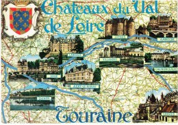 CPSM FRANCE 00 REGIONS TOURAINE - Les Châteaux Du Val De Loire - Multivues 1962 - Centre-Val De Loire