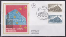 = Conseil De L'Europe 1980 Enveloppe 1er Jour Strasbourg 22.11.80 N°S63 Et S64 Le Bâtiment - Brieven & Documenten